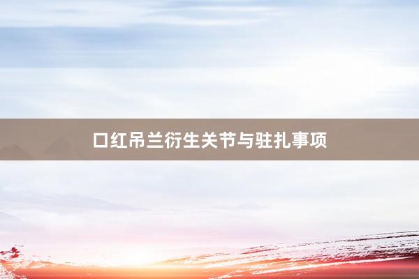 口红吊兰衍生关节与驻扎事项